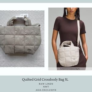 🆕 Lululemon Quilted Grid Crossbody Bag in Raw Linen
